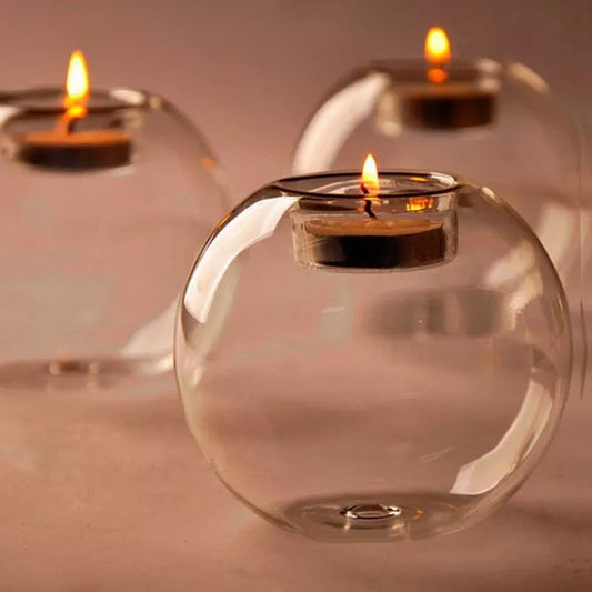 Hollow Glass Candle Holder