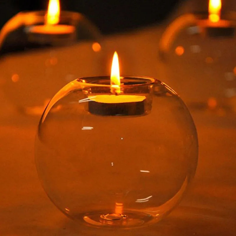 Hollow Glass Candle Holder